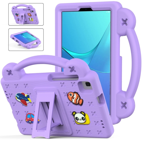 

For Huawei MediaPad M5 8.4 Handle Kickstand Children EVA Shockproof Tablet Case(Light Purple)