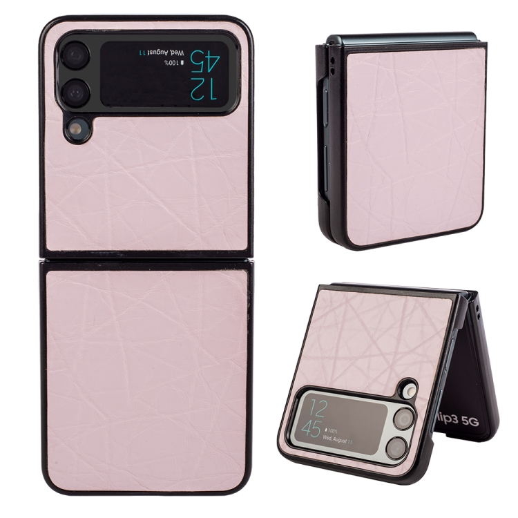 

For Samsung Galaxy Z Flip4 Crazy Horse Texture Leather Phone Case(Pink)