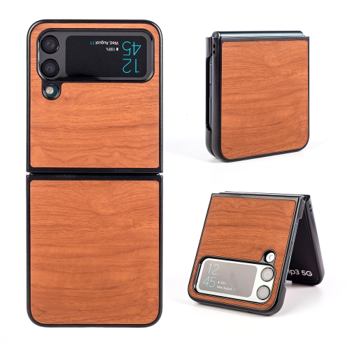 

For Samsung Galaxy Z Flip4 Wood Grain Phone Case(Brown)