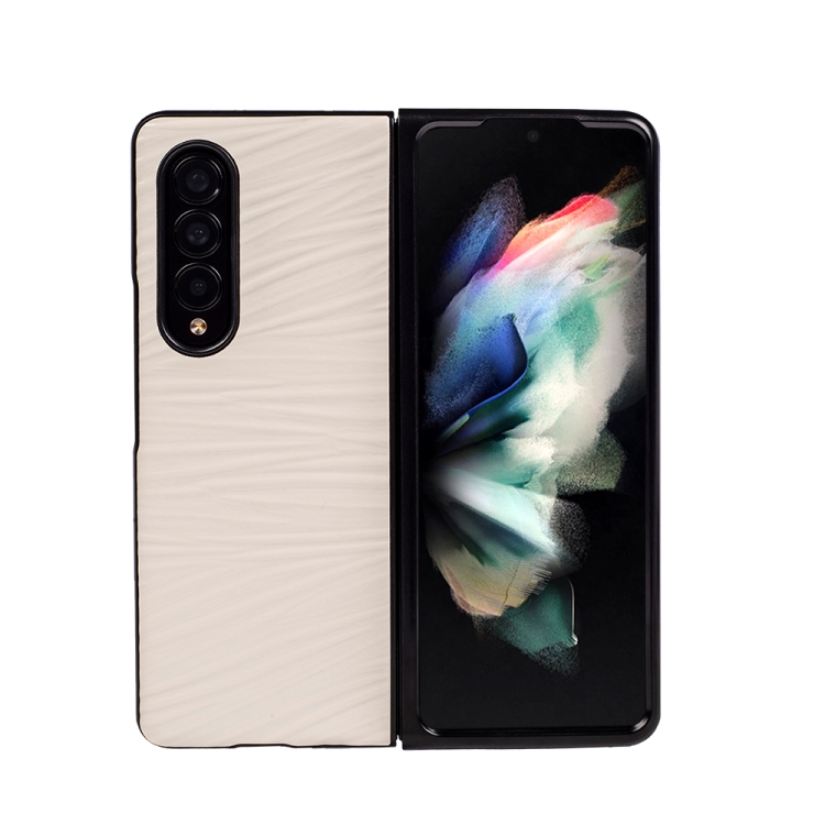 

For Samsung Galaxy Z Fold4 Water Ripple Texture Folding Phone Case(White)