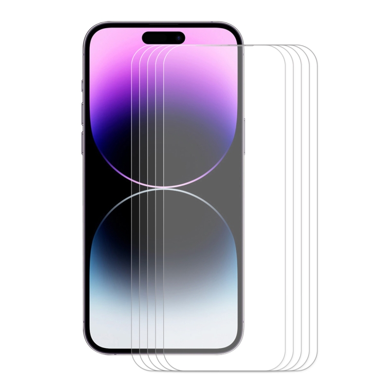 

For iPhone 14 Pro Max 5pcs ENKAY 0.26mm 9H 2.5D Tempered Glass Film