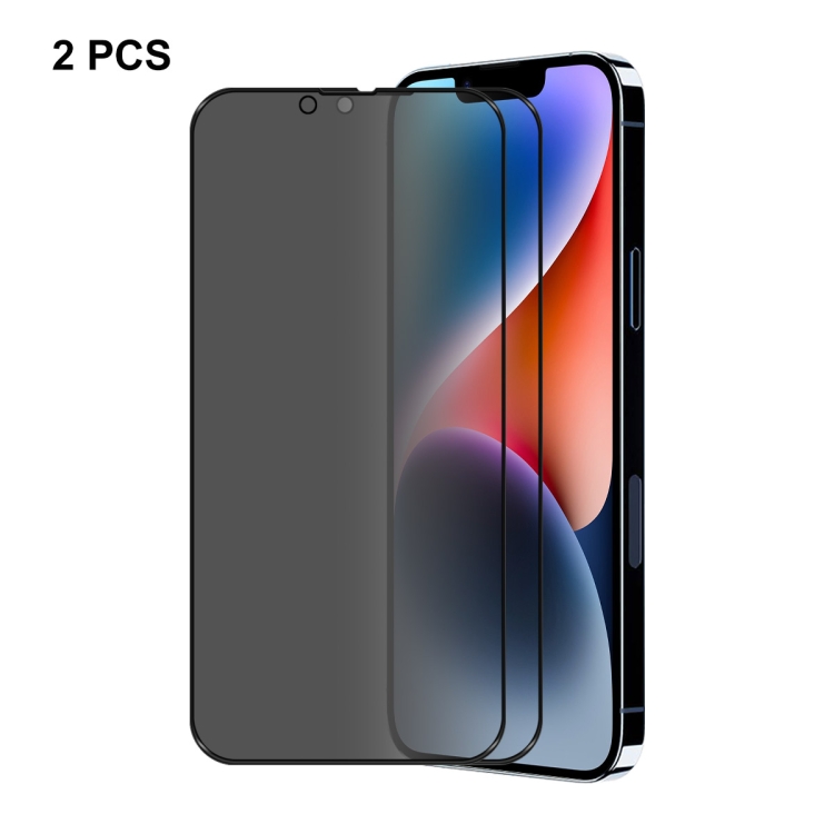 

For iPhone 14 Plus 2pcs ENKAY 28 Degree Anti-peeping Tempered Glass Film