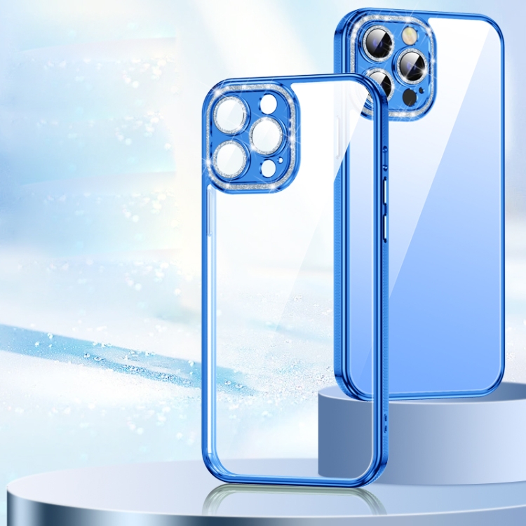 

Glitter Lens Film TPU Phone Case For iPhone 12(Blue)