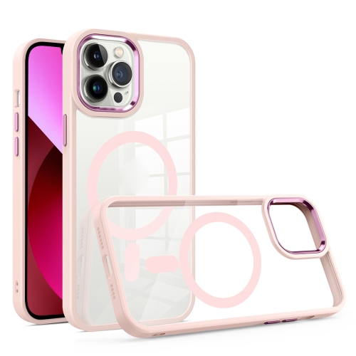 

Gold Shield Clear TPU MagSafe Phone Case For iPhone 13(Pink)