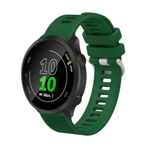 

For Garmin Vivomove Sport 20mm Silicone Twill Watch Band(Green)