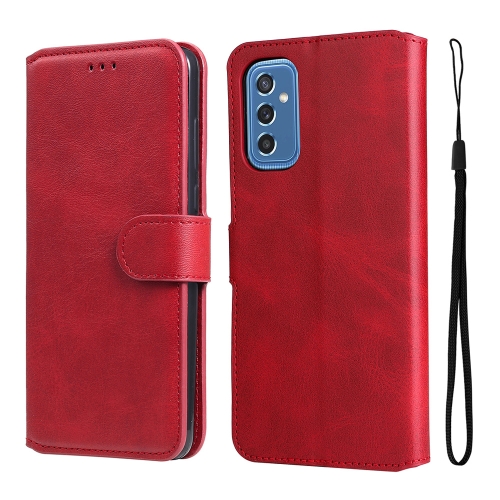 

For Samsung Galaxy M52 5G JUNSUNMAY Calf Texture Leather Phone Case(Red)