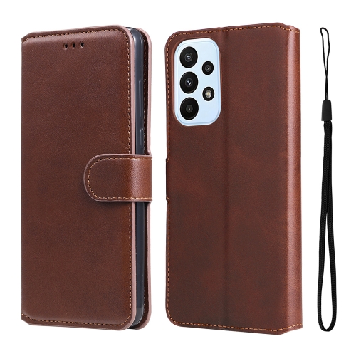 

For Samsung Galaxy A23 4G / M23 / F23 JUNSUNMAY Calf Texture Leather Phone Case(Brown)