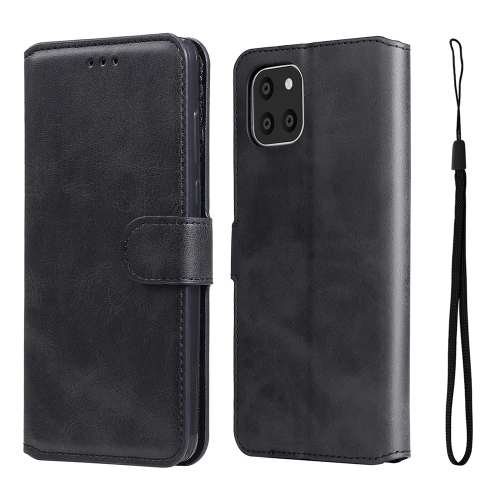 

For Samsung Galaxy A03 Global 164mm / A03 Indonesian JUNSUNMAY Calf Texture Leather Phone Case(Black)