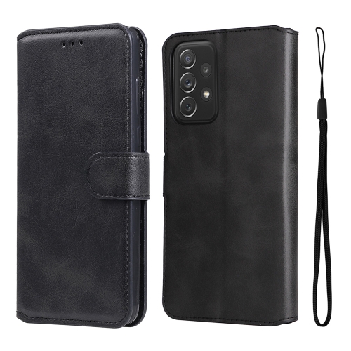 

For Samsung Galaxy A73 5G JUNSUNMAY Calf Texture Leather Phone Case(Black)