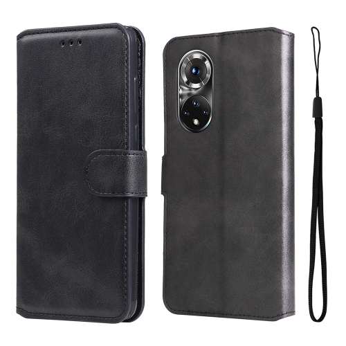

For Honor 50 Pro / Huawei Nova 9 Pro JUNSUNMAY Calf Texture Leather Phone Case(Black)