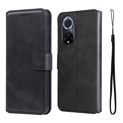 For Honor 50 5G / Huawei Nova 9 JUNSUNMAY Calf Texture Leather Phone Case(Black)