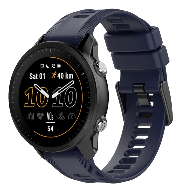 

For Garmin Quatix 5 Sapphire 22mm Solid Color Silicone Watch Band(Dark Blue)