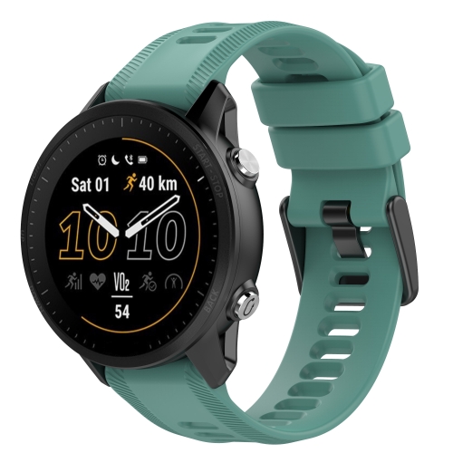 

For Garmin Forerunner 945 22mm Solid Color Silicone Watch Band(Pine Green)