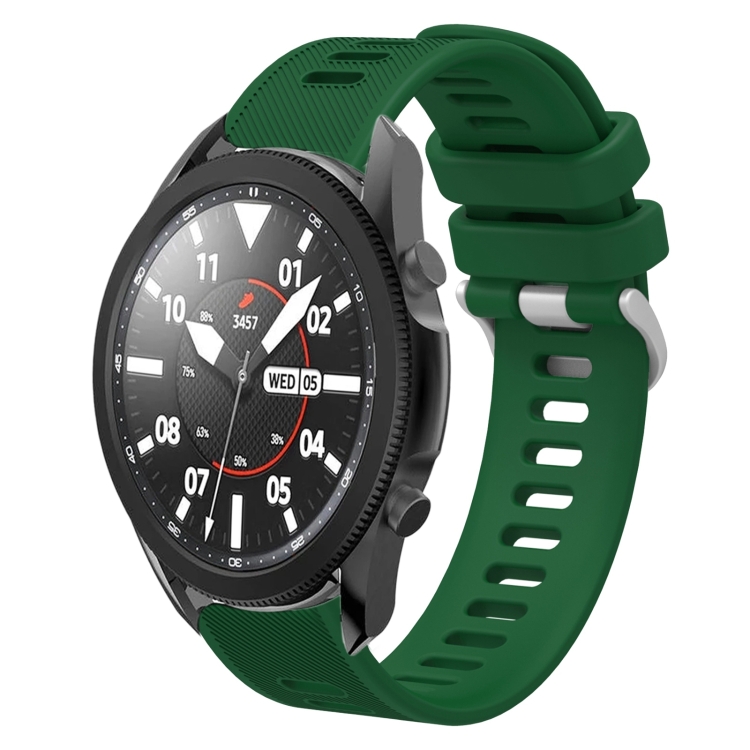 

For Samsung Galaxy Watch5 Pro 45mm 20mm Twill Solid Color Silicone Watch Band(Green)
