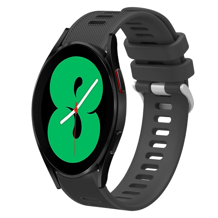 

For Samsung Galaxy Watch4 44mm 20mm Twill Solid Color Silicone Watch Band(Grey)