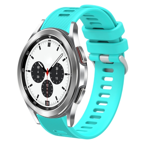 

For Samsung Galaxy Watch4 Classic 42mm 20mm Twill Solid Color Silicone Watch Band(Water Duck)