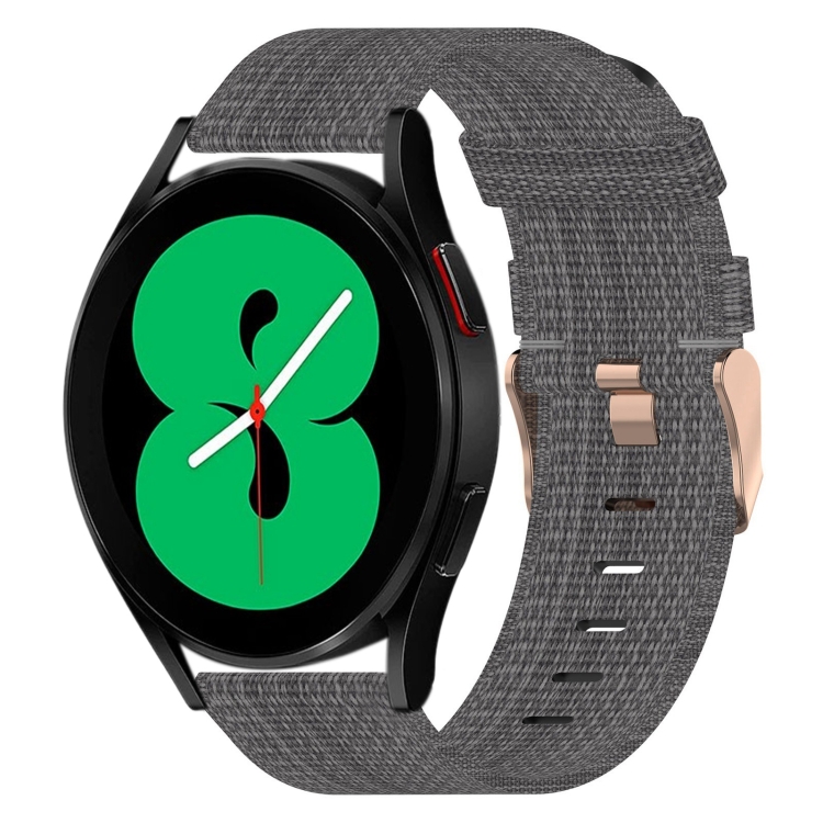

For Samsung Galaxy Watch4 44mm 20mm Nylon Woven Watch Band(Dark Grey)