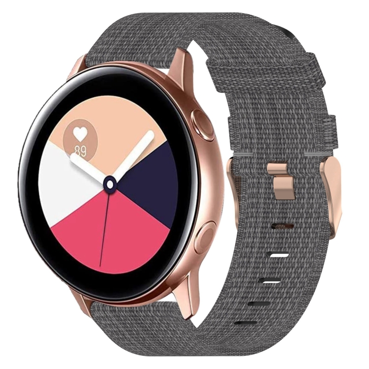 

For Samsung Galaxy Watch Active 2 20mm Nylon Woven Watch Band(Dark Grey)