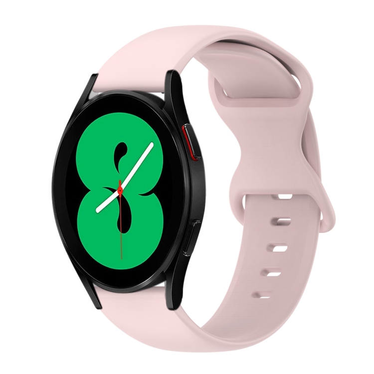 

For Samsung Galaxy Watch 4 44mm 20mm Butterfly Buckle Solid Color Silicone Watch Band(Pink)