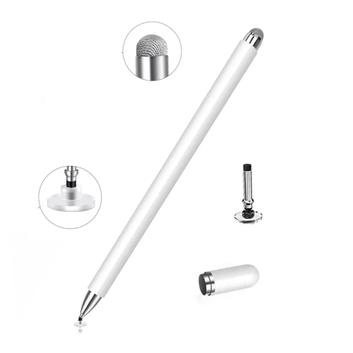 

AT-30 2-in-1 Silicone Sucker + Conductive Cloth Head Handwriting Touch Screen Pen Mobile Phone Passive Capacitive Pen with 1 Pen Head(White)