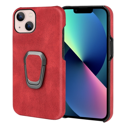 

Ring Holder PU Phone Case For iPhone 14 Max(Red)