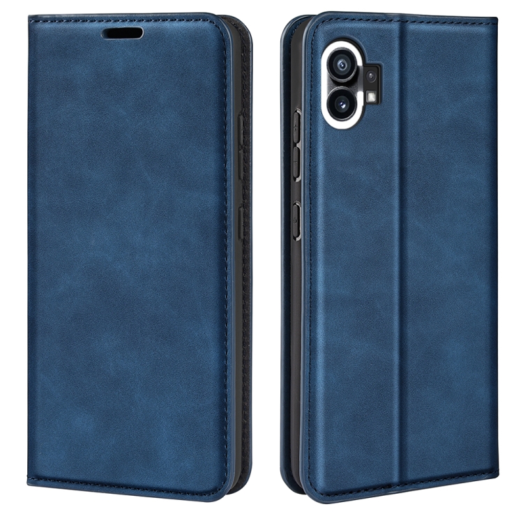 

For Nothine Phone 1 Retro-skin Magnetic Suction Leather Phone Case(Dark Blue)