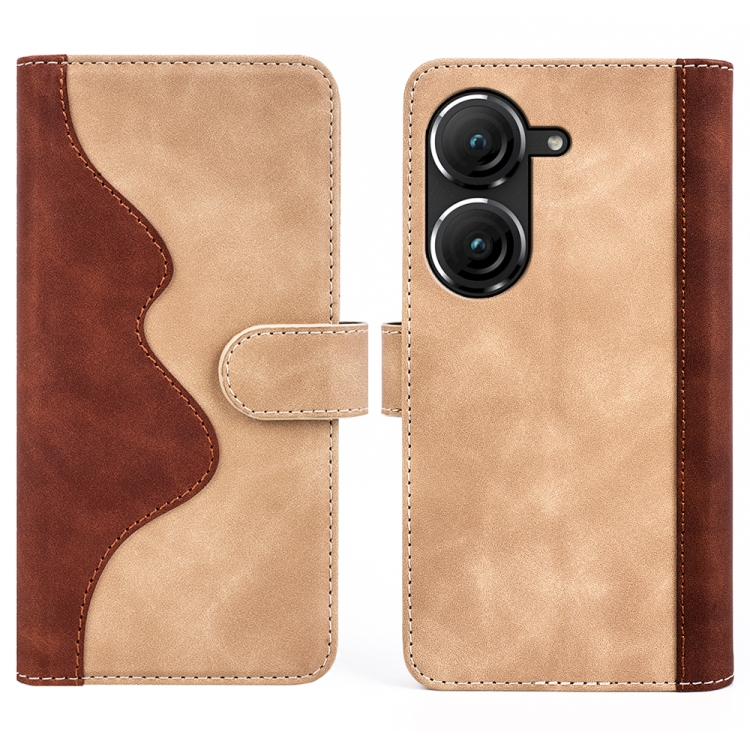 

For Asus Zenfone 9 Stitching Horizontal Flip Leather Phone Case(Yellow)