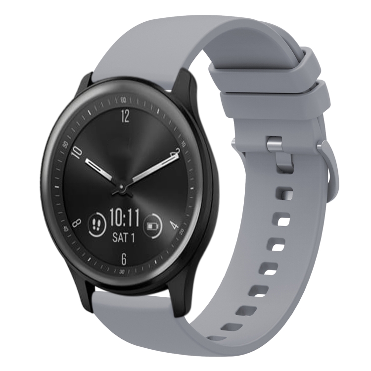 

For Garmin Vivomove Sport 20mm Solid Color Soft Silicone Watch Band(Grey)
