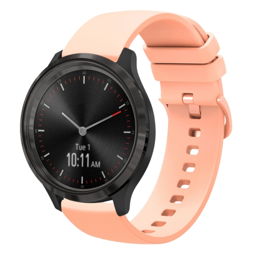 

For Garminmove 3 20mm Solid Color Soft Silicone Watch Band(Pink)