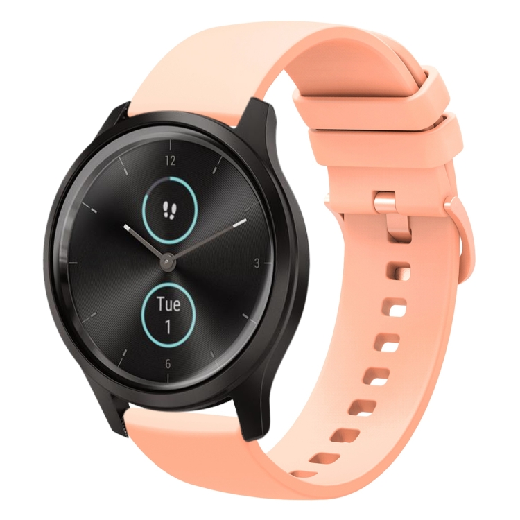 

For Garmin Garminmove Style 20mm Solid Color Soft Silicone Watch Band(Pink)