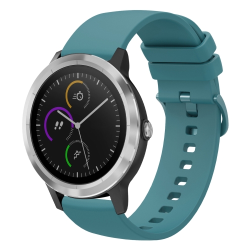 Pour Garmin Vivoactive 3 Bracelet de montre en silicone souple couleur unie  20 mm (vert pin)