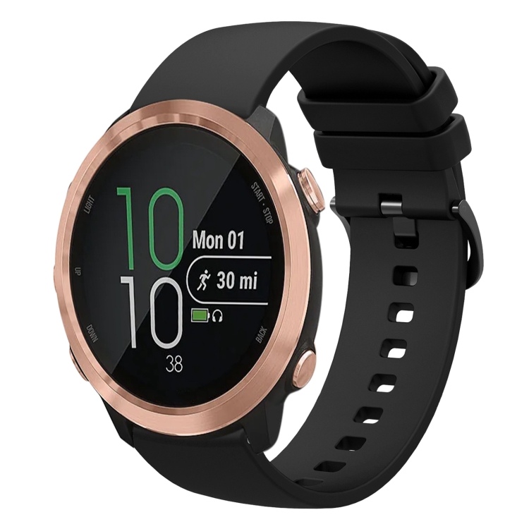 

For Garmin Forerunner 645 20mm Solid Color Soft Silicone Watch Band(Black)