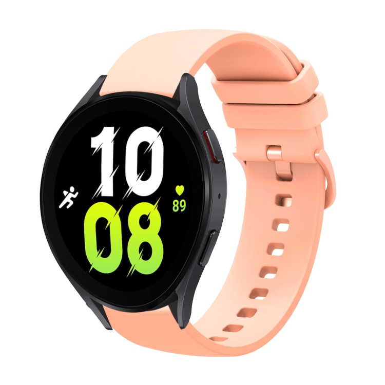 

For Samsung Galaxy Watch5 Pro 45mm 20mm Solid Color Soft Silicone Watch Band(Pink)