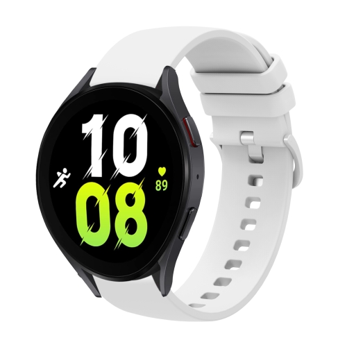 

For Samsung Galaxy Watch5 40mm 20mm Solid Color Soft Silicone Watch Band(White)