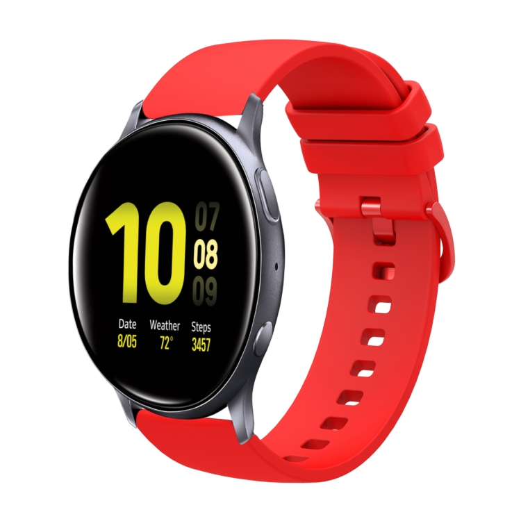 

For Samsung Galaxy Watch Active 2 40mm 20mm Solid Color Soft Silicone Watch Band(Red)