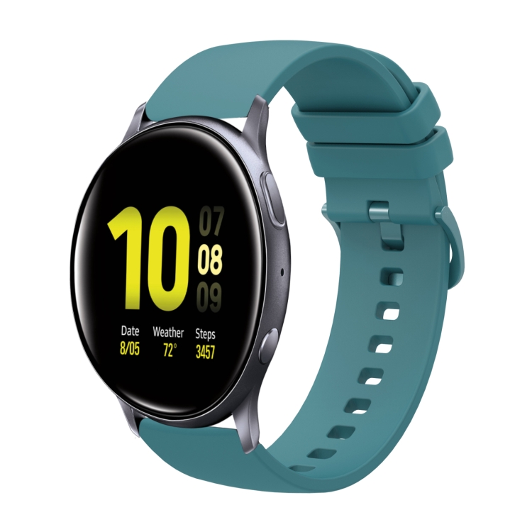 

For Samsung Galaxy Watch Active 2 40mm 20mm Solid Color Soft Silicone Watch Band(Pine Green)