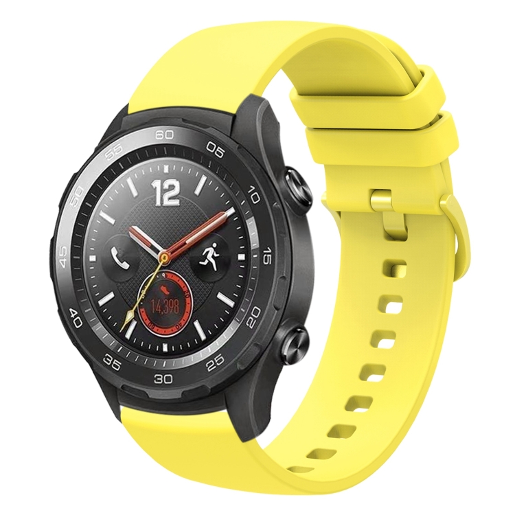 

For Huawei Watch 2 20mm Solid Color Soft Silicone Watch Band(Yellow)