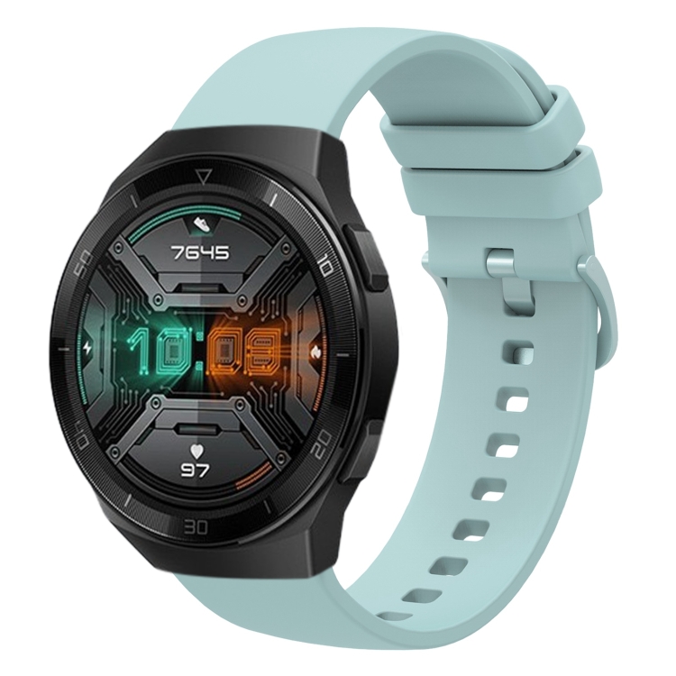

For Huawei Watch GT 2E 22mm Solid Color Soft Silicone Watch Band(Sapphire Green)