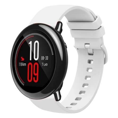 

For Amazfit Pace 22mm Solid Color Soft Silicone Watch Band(White)