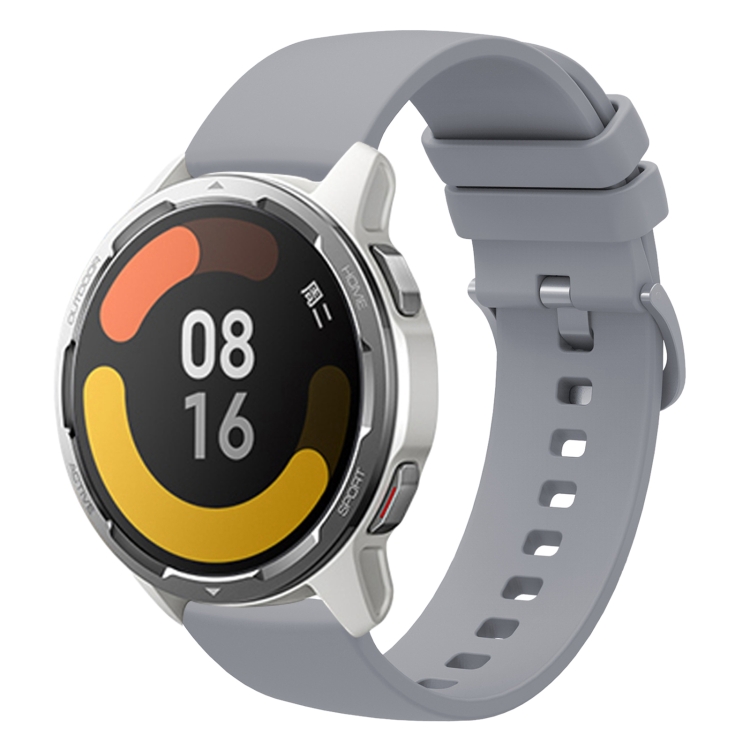 

For Xiaomi Watch Color 2 22mm Solid Color Soft Silicone Watch Band(Grey)