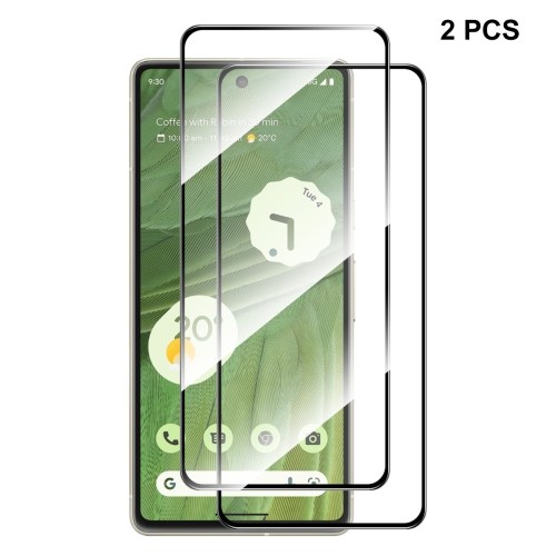 

For Google Pixel 7 2pcs ENKAY Full Glue 0.26mm 9H 2.5D Tempered Glass Full Film