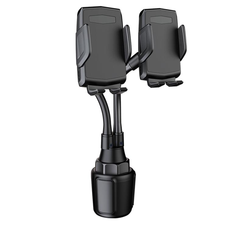

A080+X908 Car Cup Double Mobile Phone Holder Mount Adjustable Cradle Bracket