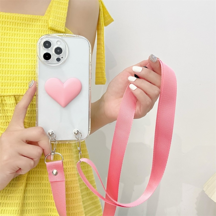 

JUNSUNMYAY Love Crossbody TPU Phone Case For iPhone 13 Pro Max(Transparent)