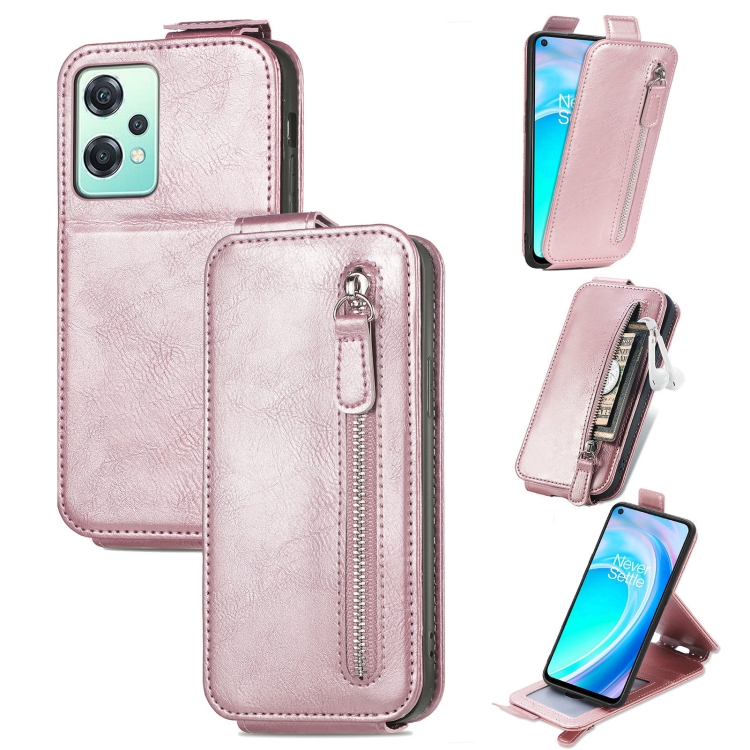 

For OnePlus Nord CE 2 Lite 5G Zipper Wallet Vertical Flip Leather Phone Case(Pink)