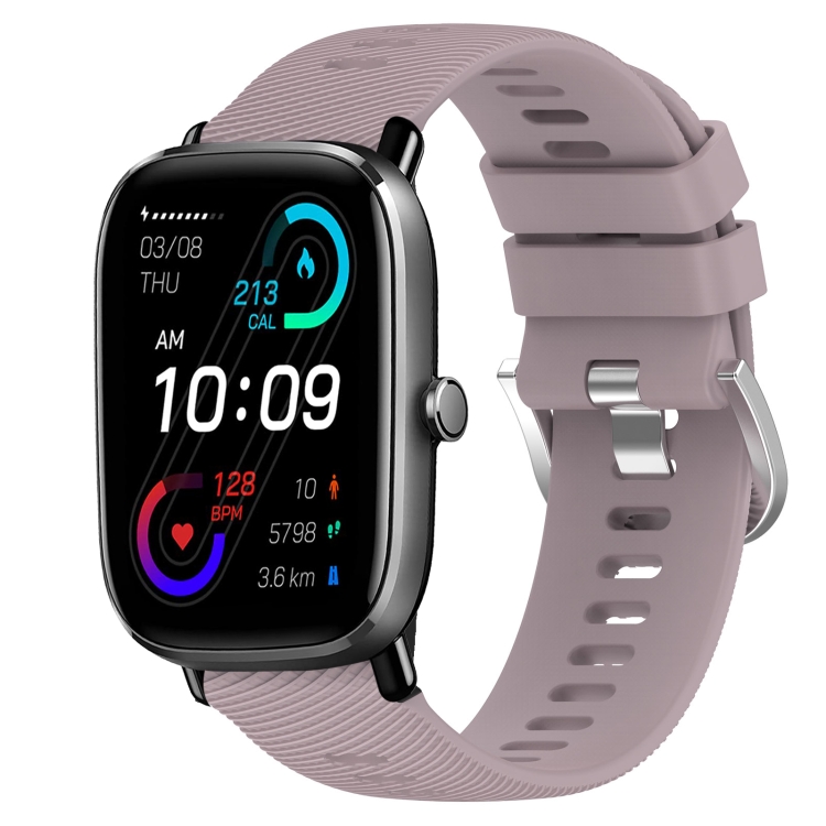 

For Amazfit GTS 2 20mm Solid Color Soft Silicone Watch Band(Roland Purple)