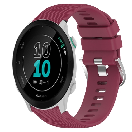 

For Garmin Forerunner 158 20mm Solid Color Soft Silicone Watch Band(Wine Red)