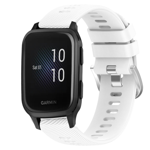 

For Garmin Venu SQ 20mm Solid Color Soft Silicone Watch Band(White)