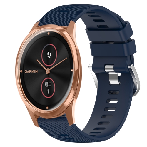 

For Garminmove Luxe 20mm Solid Color Soft Silicone Watch Band(Midnight Blue)