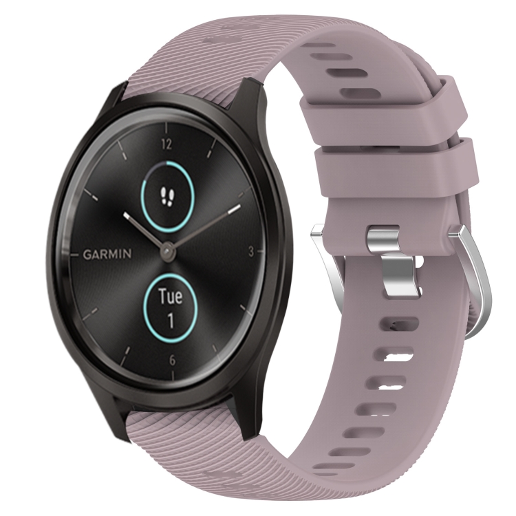 

For Garmin Garminmove Style 20mm Solid Color Soft Silicone Watch Band(Roland Purple)