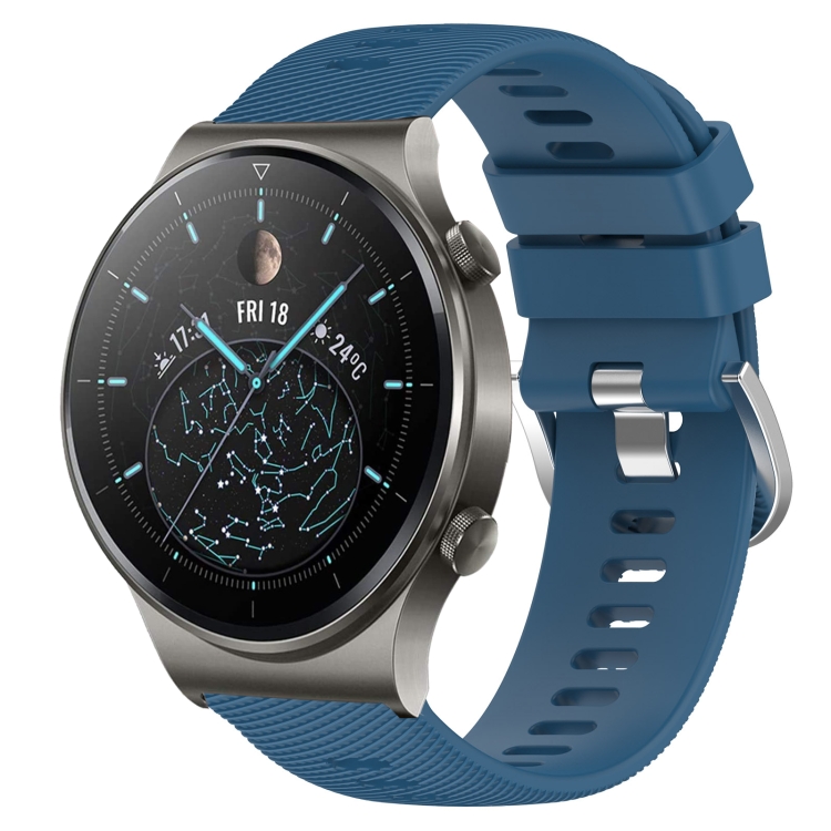 

For Huawei GT2 Pro 22mm Solid Color Soft Silicone Watch Band(Blue)